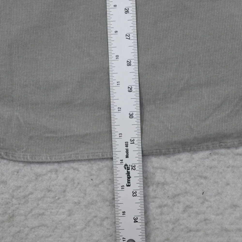 VTG J.Crew Corduroy Button Up Shirt Mens Small NEW Gray Long Sleeve Dual Pocket